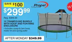 Dunham's Sports 15' TRAMPOLINE BUNDLE WITH HOOP AND FUN-RING ENCLOSURE offer