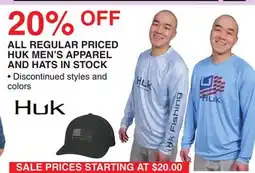 Dunham's Sports HUK MEN'S APPAREL AND HATS IN STOCK offer