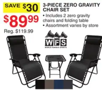 Dunham's Sports WFS 3-PIECE ZERO GRAVITY CHAIR SET offer