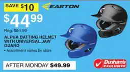 Dunham's Sports ALPHA BATTING HELMET WITH UNIVERSAL JAW GUARD offer