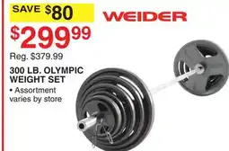 Dunham's Sports 300 LB. OLYMPIC WEIGHT SET offer