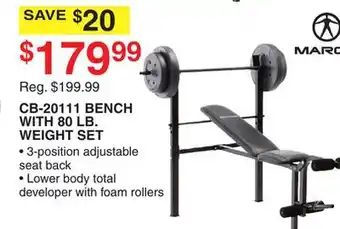 Dunham's Sports CB-20111 BENCH WITH 80 LB. WEIGHT SET offer