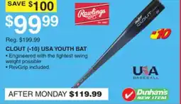 Dunham's Sports CLOUT USA YOUTH BAT offer