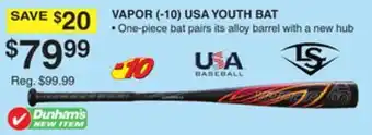 Dunham's Sports VAPOR (- 10) USA YOUTH BAT offer