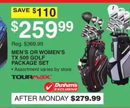 Dunham's Sports MEN'S OR WOMEN'S TX 500 GOLF PACKAGE SET offer