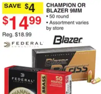 Dunham's Sports CHAMPION OR BLAZER 9MM offer