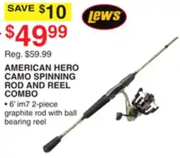 Dunham's Sports AMERICAN HERO CAMO SPINNING ROD AND REEL COMBO offer