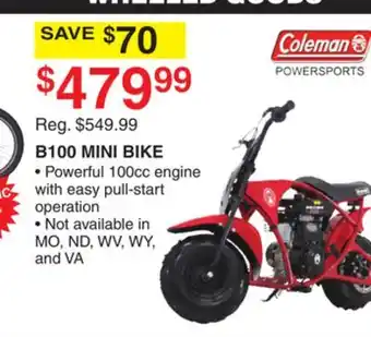 Dunham's Sports B100 MINI BIKE offer