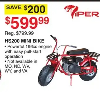 Dunham's Sports HS200 MINI BIKE offer