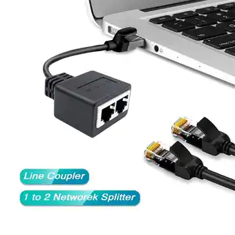 Walmart YOLOKE 2-Pack RJ45 1 Male to 2 Female Network Cord High Speed Cable Splitter Adapter offer