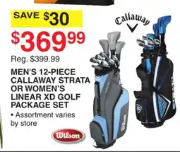 Dunham's Sports WILSON MEN'S 12-PIECE CALLAWAY STRATA OR WOMEN'S LINEAR XD GOLF PACKAGE SET offer