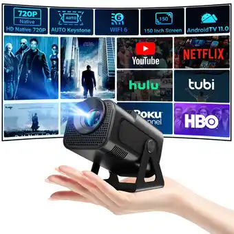 Walmart XGODY Gimbal 5 Smart Mini Projector With Wifi and Bluetooth,4k Proyector ,Black, 1 Count offer