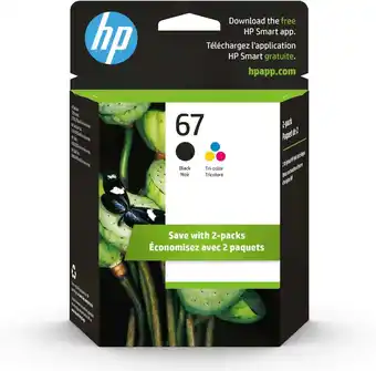 Walmart 67 Ink Cartridge for HP 67 67xl Ink Cartridges - Black | Color (Tri-Color), 2 Pack offer