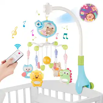 Walmart DAKOMM Musical Animal Crib Mobile with Relaxing Music, Stars Projector, Hanging Toys offer