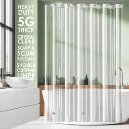 Walmart Virtu Premium 8G Plastic Shower Curtain Mildew Resistant, Waterproof Shower Liner, 72 X 72, Frosted offer