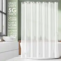 Walmart Virtu Premium 8G Plastic Shower Curtain Mildew Resistant, Waterproof Shower Liner, 72 X 72, Frosted offer