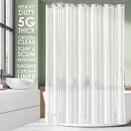 Walmart Virtu Premium 8G Plastic Shower Curtain Mildew Resistant, Waterproof Shower Liner, 72 X 72, Frosted offer