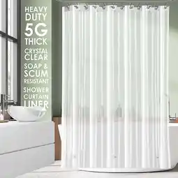 Walmart Virtu Premium 8G Plastic Shower Curtain Mildew Resistant, Waterproof Shower Liner, 72 X 72, Frosted offer