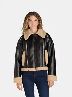 Walmart Time and Tru Women's and Women's Plus Bonded Faux Shearling Bomber Jacket, Sizes XS-3X offer