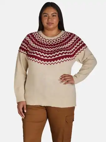 Walmart Terra & Sky Women’s Plus Fair Isle Sweater, Lightweight, Sizes 0X-5X offer