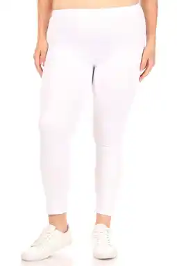 Walmart Women's Plus Size Elastic High Waist Solid Stretch Fitted Leggings offer