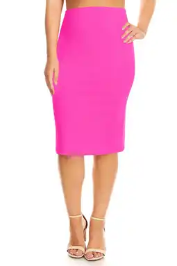 Walmart Women's Plus Size Casual Solid Pencil Skirt offer