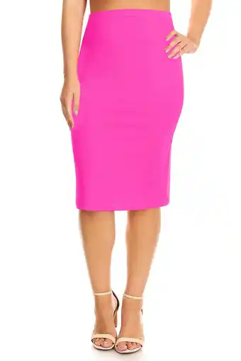 Walmart Women's Plus Size Casual Solid Pencil Skirt offer