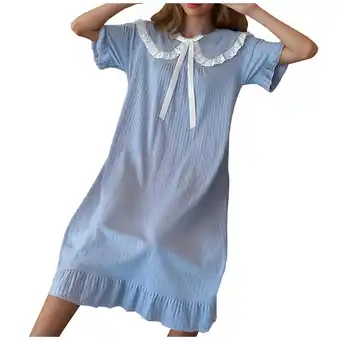 Walmart ZKCCNUK Nightgowns for Women Winter Casual Thick Warm Flannel Long Loose Nightdress M-3XL offer