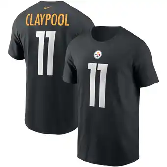 Walmart Men's Nike Chase Claypool Black Pittsburgh Steelers Name & Number T-Shirt offer