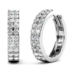 Walmart Cate & Chloe Alice 18k White Gold Plated Silver Hoop Earrings with Swarovski Crystals Gift for Women offer