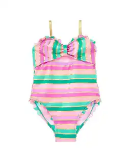 Walmart Flapdoodles girls Stripe Print One-Piece, 2T offer