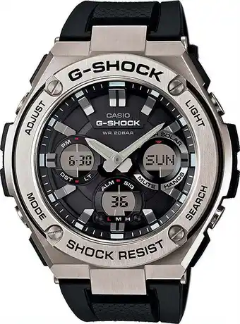 Walmart Casio Men's G-Steel by G-Shock Quartz Solar Watch with Resin Strap, (Model GST-S110-1ACR) offer