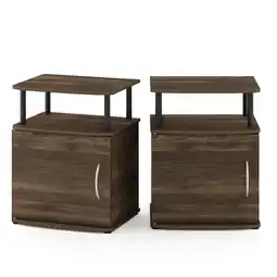 Walmart Furinno JAYA Utility Design End Table, Set of Two, Columbia Walnut/Black offer