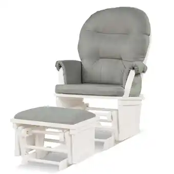 Walmart Gymax Nursery Collection Kids Modern Ergonomic Rocking Chair with Ottoman, Light Grey offer