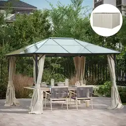 Walmart Outsunny 10' x 12' Universal Gazebo Sidewall Set with 4 Panels, Beige offer