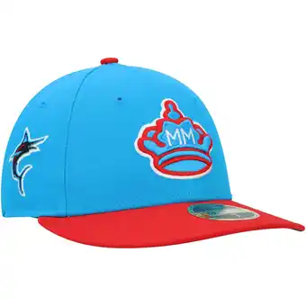 Walmart Men's New Era Blue/Red Miami Marlins City Connect 59FIFTY Fitted Hat offer