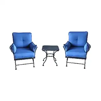 Walmart Four Seasons Courtyard Uptown Chat Set w/ 2 Rocker Chairs & 1 Side Table offer