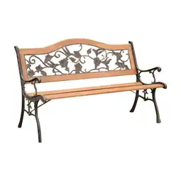 Walmart Benjara Alba 23.75 Transitional Wood Park Bench in Antique Oak offer