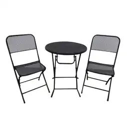 Walmart Four Seasons Courtyard Padova Foldable 3 Piece Bistro Dining Set, Black offer