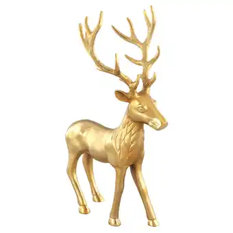 Walmart Costway Standing Reindeer Statue Aluminum Deer Sculpture for Indoors Christmas Decor offer