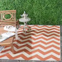 Walmart Safavieh Courtyard Bailey Chevron Indoor/Outdoor Area Rug, 5'3 x 7'7, Terracotta/Beige offer