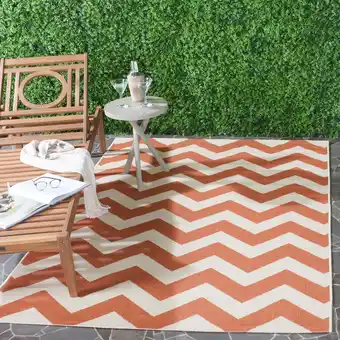 Walmart Safavieh Courtyard Bailey Chevron Indoor/Outdoor Area Rug, 5'3 x 7'7, Terracotta/Beige offer