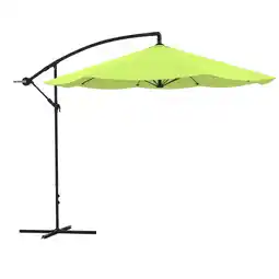 Walmart Pure Garden 10-Foot Offset Patio Umbrella with Crank and Base (Lime Green) offer