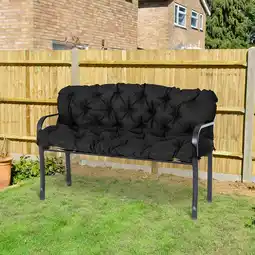 Walmart Outsunny 3 Seater Outdoor Bench Swing Chair Replacement Cushions, Black offer