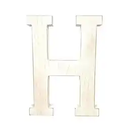 Walmart 16 in. Distressed Wooden Initial Letter H Sculpture, White Wash offer