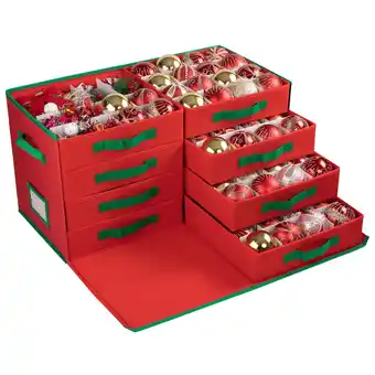 Walmart CHERISHGARD Christmas Ornament Organizer with Trays, Holds 128-3 inch Ornaments，26L*13W*14H offer