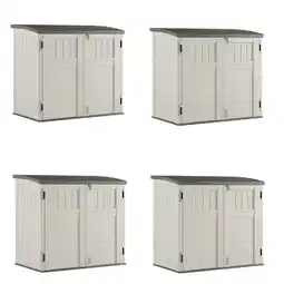 Walmart Suncast 34 Cubic Feet Horizontal Backyard Storage Stow Away Shed, Ivory (4 Pack) offer