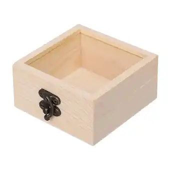 Walmart Rushay Wooden Storage Box Wood boxes With Clear Lid Multifunctional Square Hinged Craft offer