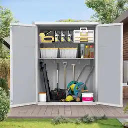 Walmart Sesslife 5'x3' Resin Outdoor Storage Shed with Lockable Door, Gray offer