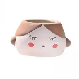 Walmart colaxi 6xGirl Flowerpot Ornament Ceramic Head Planter Pot for Office Windowsill Table offer